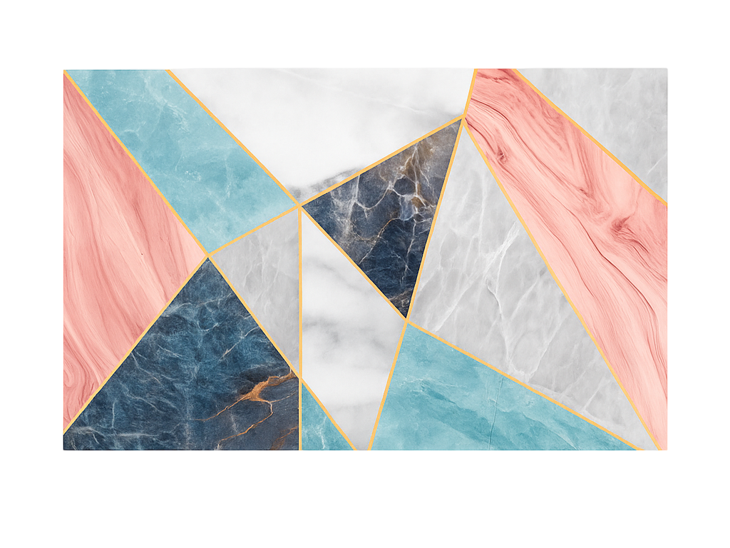 Színes geometrikus design Márvány vinil szőnyeg - TenStickers