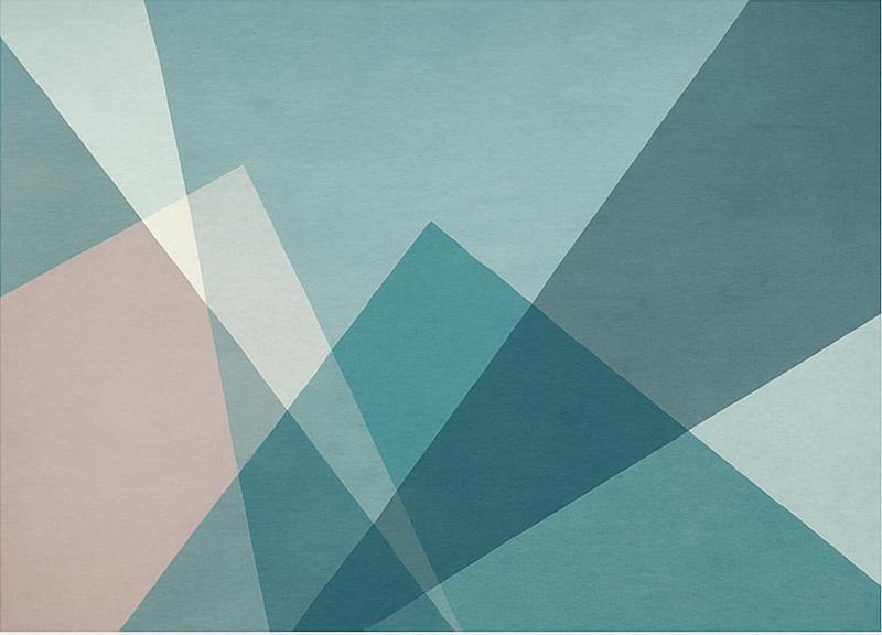 Geometrikus absztrakt design Vinil szőnyeg kék - TenStickers