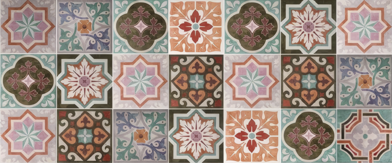 Szicíliai piastrellinek vinil szőnyeg mozaik - TenStickers