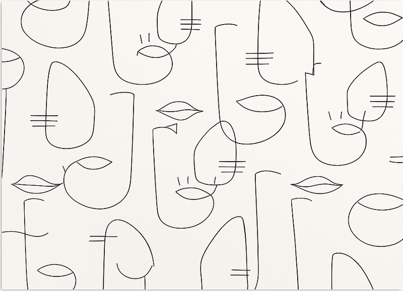 Absztrakt arcrészek vinil szőnyeg konyha - TenStickers