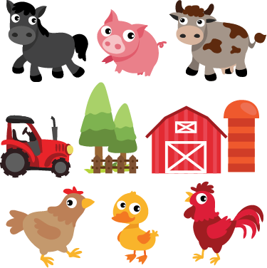 Színes farm vinil szőnyeg állat - TenStickers