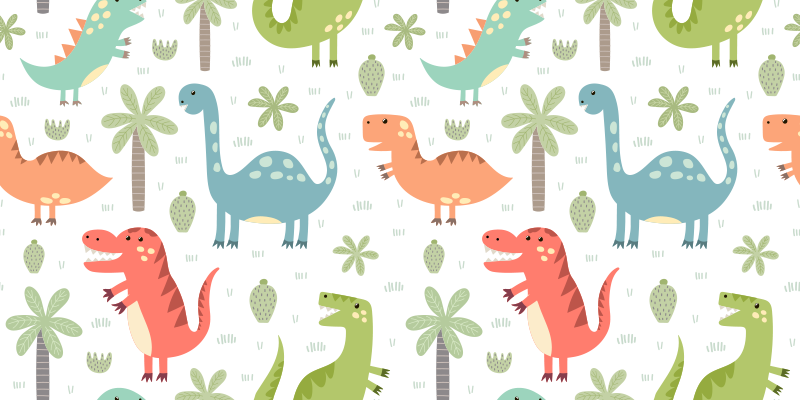 Boldog dinoszaurusz vinil szőnyeg állat - TenStickers