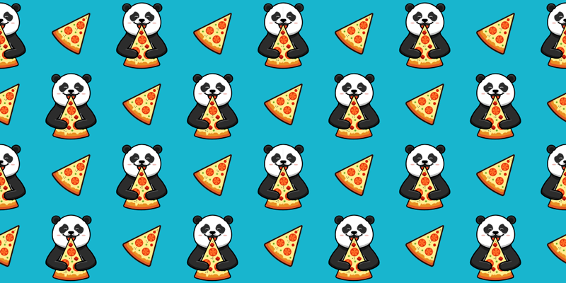 Panda pizzát eszik vinil szőnyeg állat - TenStickers