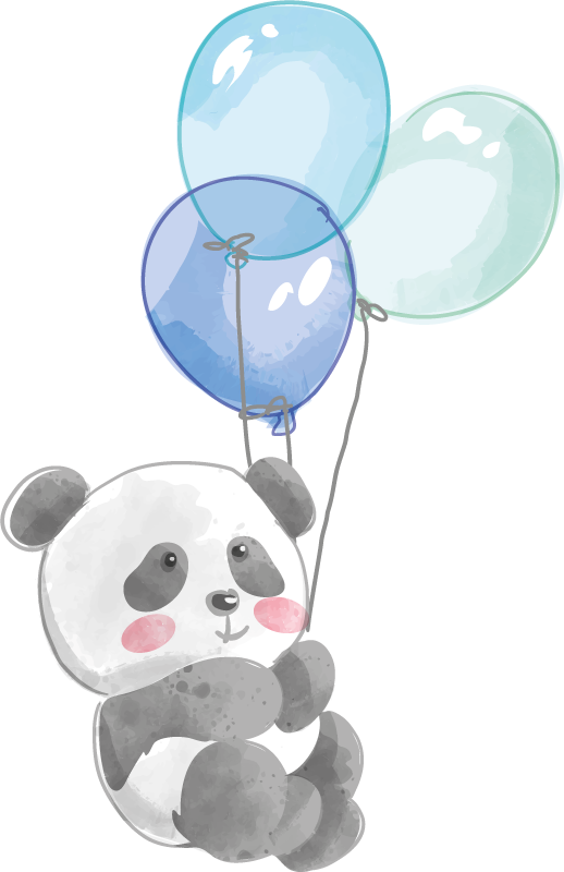 Baba banda három lufival vinil szőnyeg állat - TenStickers