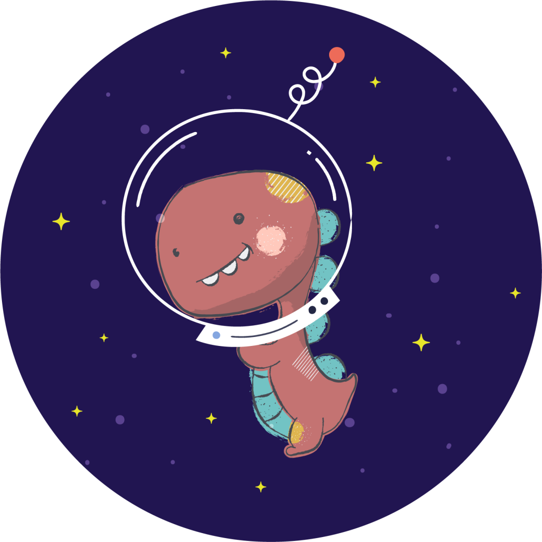 Űr t-rex vinil szőnyeg állat - TenStickers