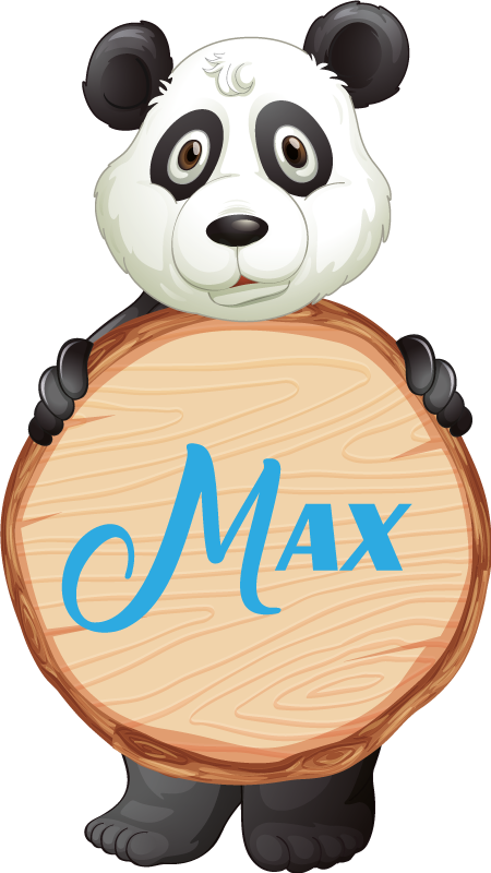 Névvel ellátott panda vinil szőnyeg állat - TenStickers