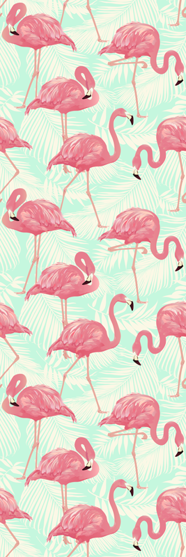 Rajzolt rózsaszín flamingók vinil szőnyeg állat - TenStickers