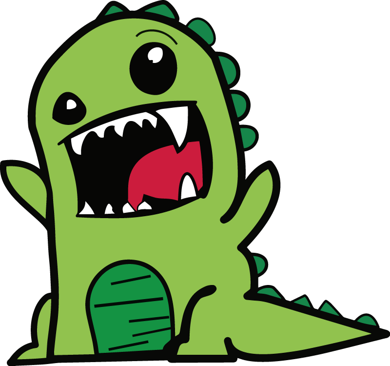 Zöld dinoszaurusz firka félelmetes vinil szőnyeg állat - TenStickers