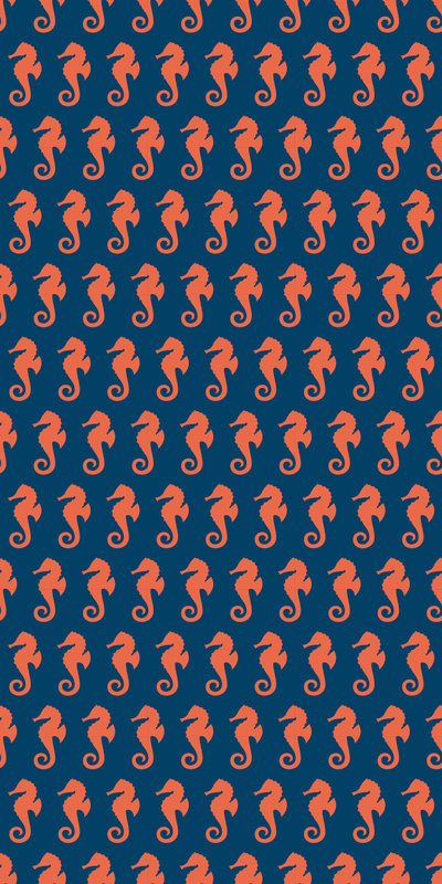Narancssárga tengeri ló minta vinil szőnyeg állat - TenStickers