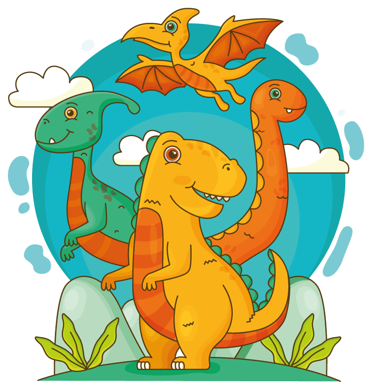 Vinil szőnyeg állat dzsungeli dinoszauruszokkal - TenStickers