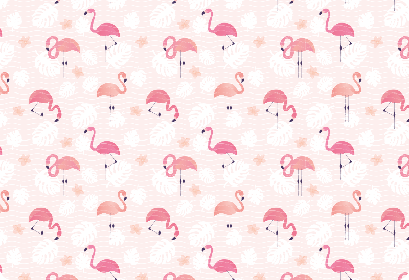 Rózsaszín flamingó mintás vinil szőnyeg állat - TenStickers