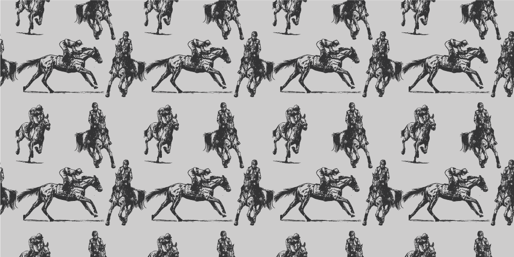 Vinil szőnyeg állat szürke nyugati lovakkal - TenStickers