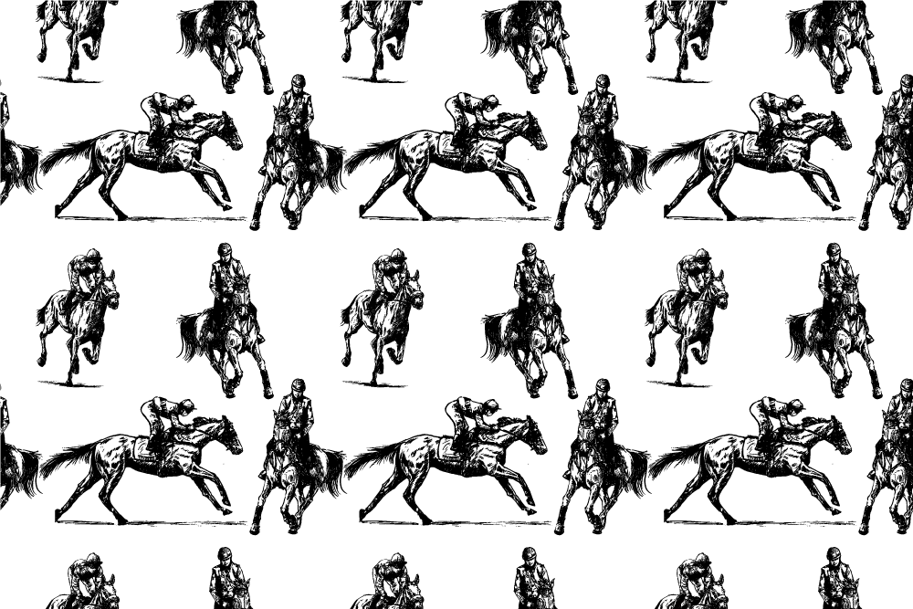 Fekete-fehér ló mintás vinil szőnyeg állat - TenStickers