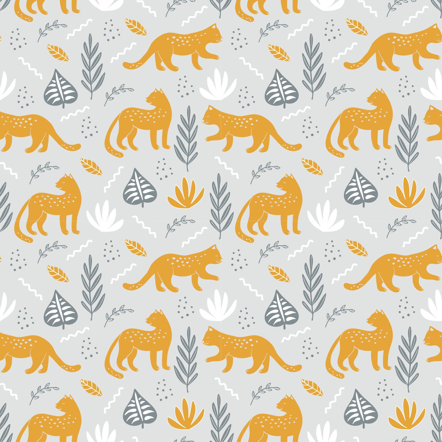 Leopárd mintás világos háttér vinil szőnyeg állat - TenStickers