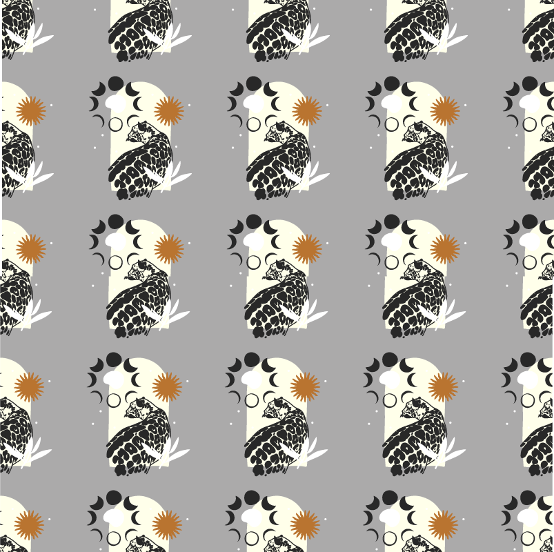 Vinil szőnyeg állat - fekete leopárd hold alatt minta - TenStickers