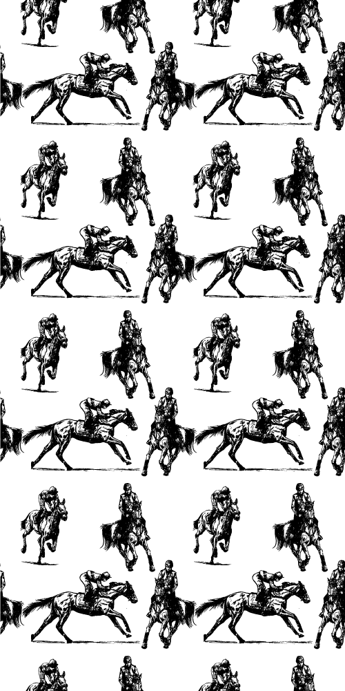 Fekete-fehér ló mintás vinil szőnyeg állat - TenStickers