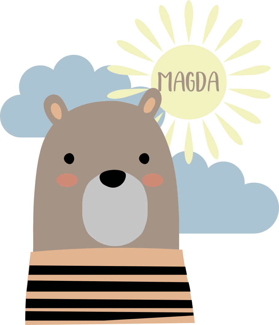 Személyre szabható barna medve vinil szőnyeg állat - TenStickers