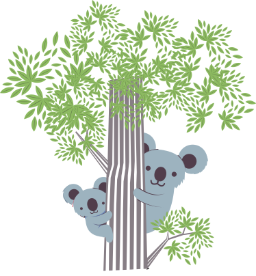 Vinil szőnyeg állat koalák a fán - TenStickers