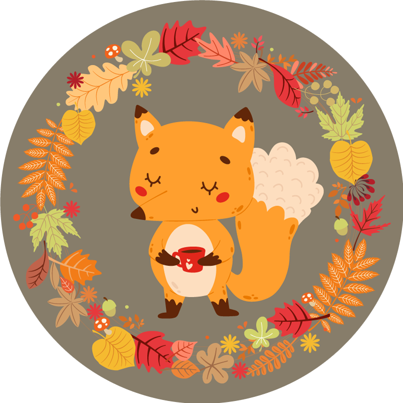 Vonzó róka szobor vinil szőnyeg Állat - TenStickers