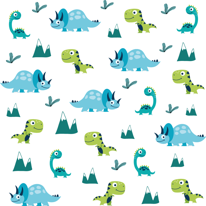 Játékos dínó minták vinil szőnyeg állat - TenStickers