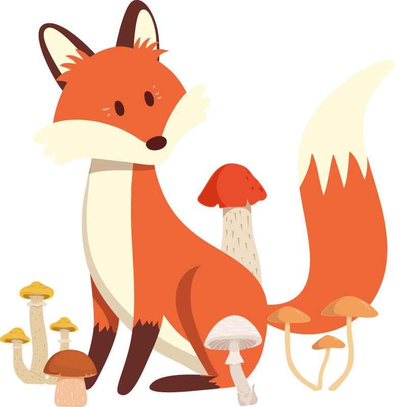 Vidám róka művészet vinil szőnyeg Állat - TenStickers