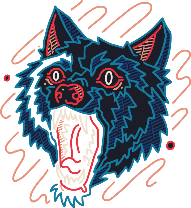 Üvöltő farkas grafika vinil szőnyeg állat - TenStickers