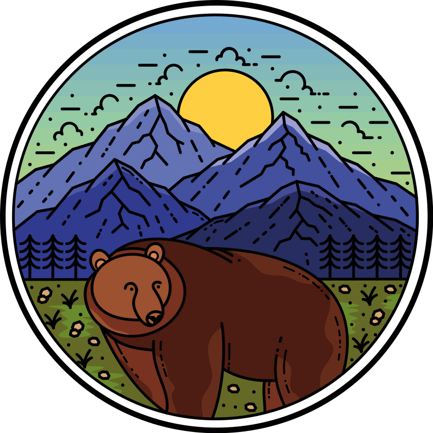 Medve a tájban vinil szőnyeg állat - TenStickers