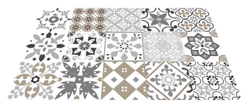 Geometrikus csempe mozaik vinil szőnyeg konyha - TenStickers
