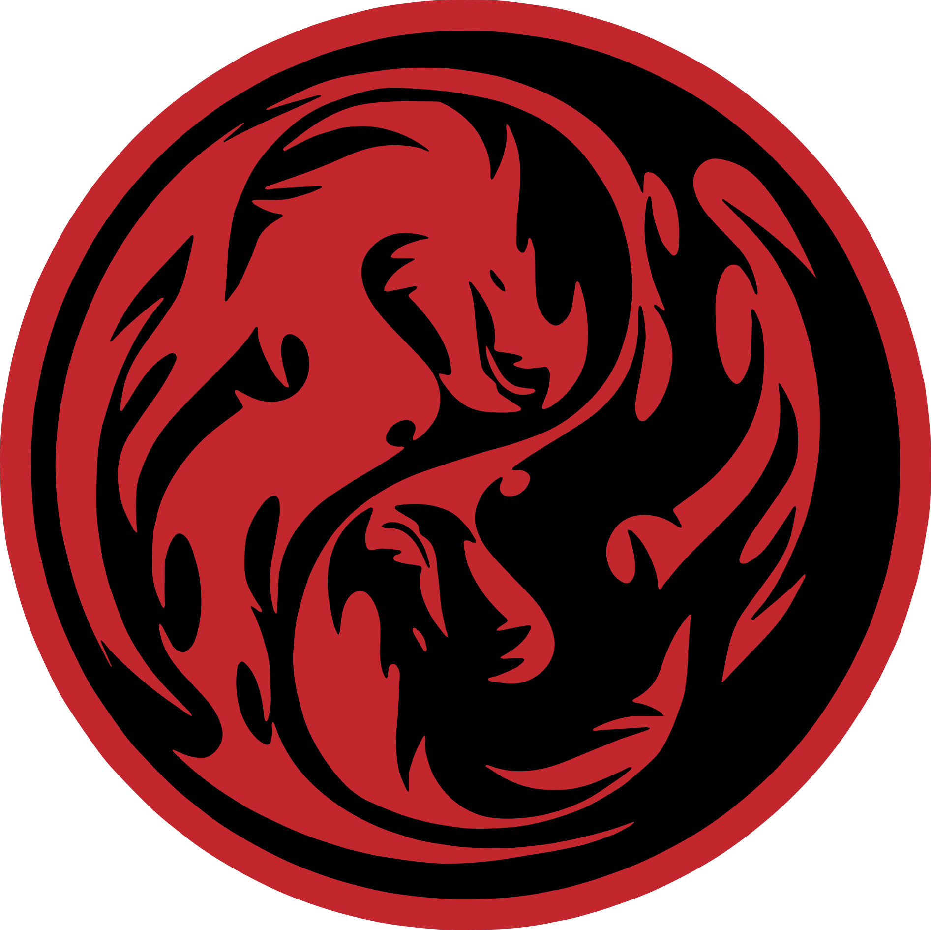 Yin yang sárkányok vinil szőnyeg állat - TenStickers