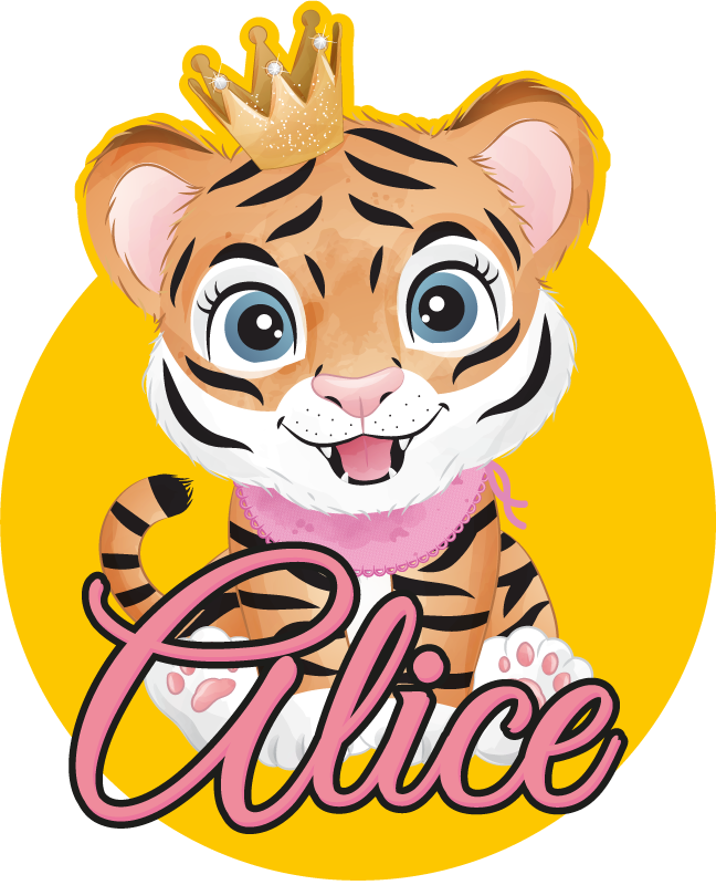 Cuki tigris illusztráció vinil szőnyeg Állat - TenStickers
