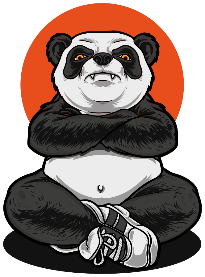 Panda a nyugalom ölelésében vinil szőnyeg állat - TenStickers