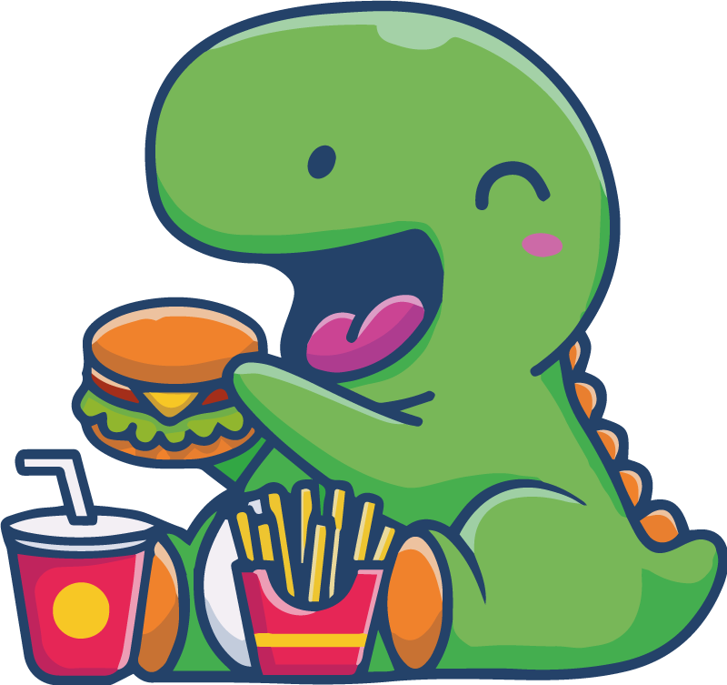 Boldog zöld dinoszaurusz vinil szőnyeg állat - TenStickers