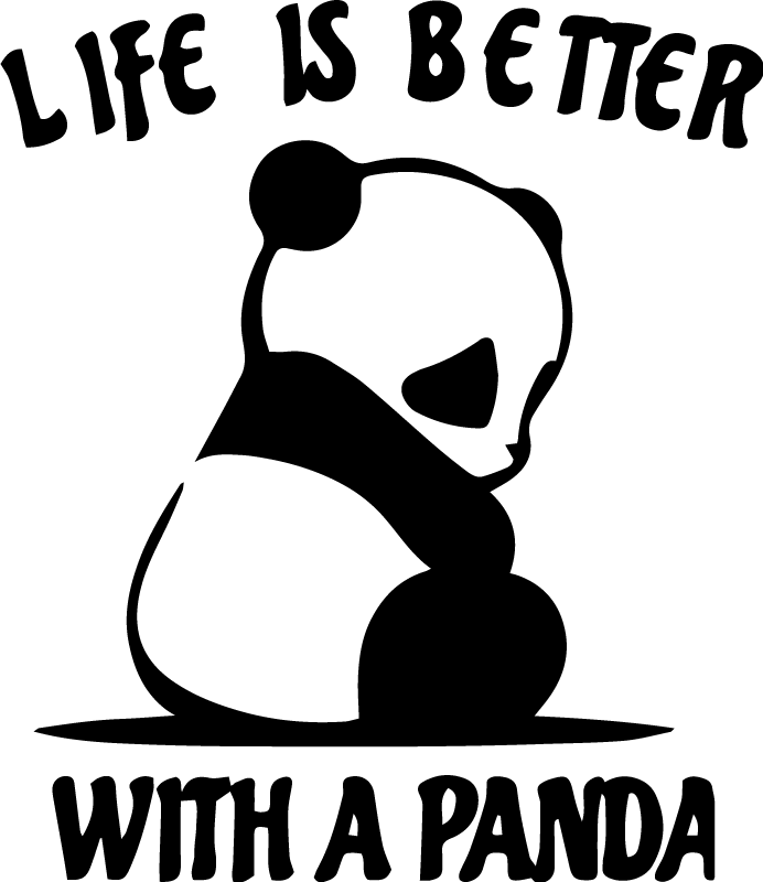 Panda illusztrációs idézet vinil szőnyeg Állat - TenStickers