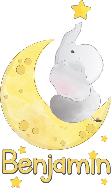 Állatos vinil szőnyeg névvel és csillagokkal - TenStickers