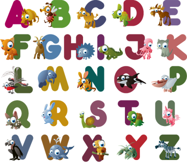 Állatos ábécé vinil szőnyeg - TenStickers