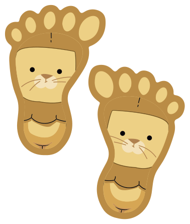 Aranyos állatnyomok vinil szőnyeg állat - TenStickers