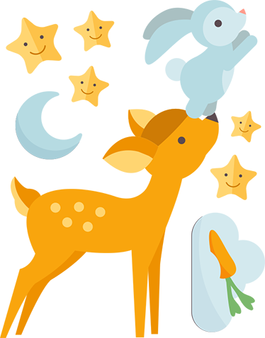 Szarvas és nyúl vinil szőnyeg állat - TenStickers