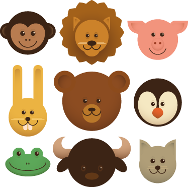 Boldog lények vinil szőnyeg állat - TenStickers