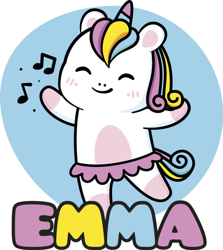 Balerina egyszarvú vinil szőnyeg állat - TenStickers