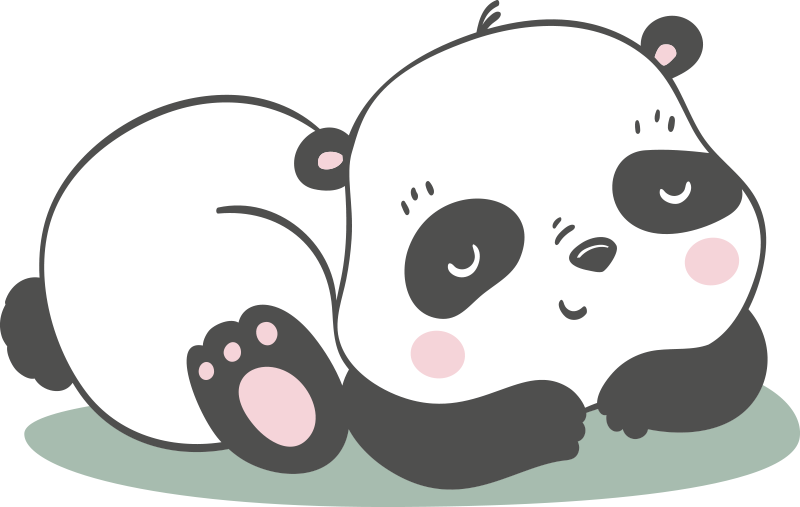 Panda illusztrációs vinil szőnyeg állat - TenStickers