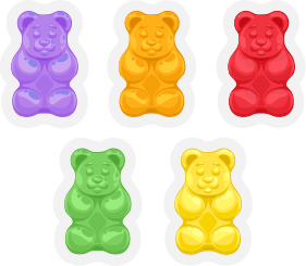 Színes medveformák vinil szőnyeg állat - TenStickers