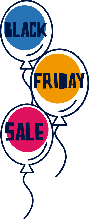 Színes léggömbök black friday vinil szőnyeg - TenStickers