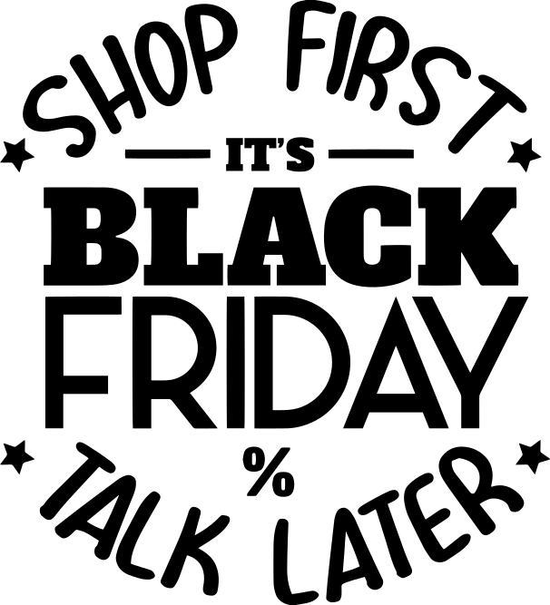 Vásárolj először, beszélj később, black friday vinil szőnyeg - TenStickers