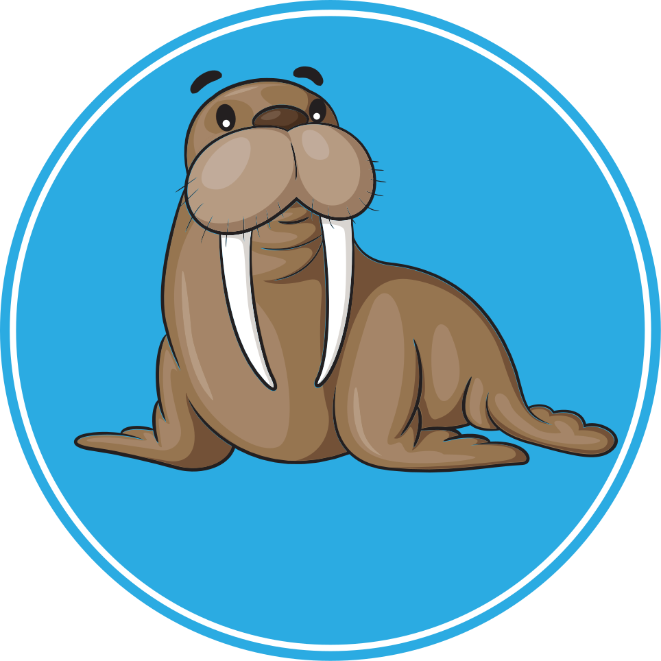 Aranyos rozmár figura vinil szőnyeg állat - TenStickers