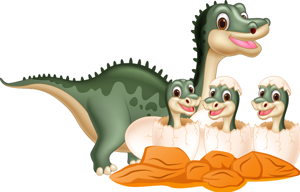 Cuki dinoszaurusz család vinil szőnyeg állat - TenStickers