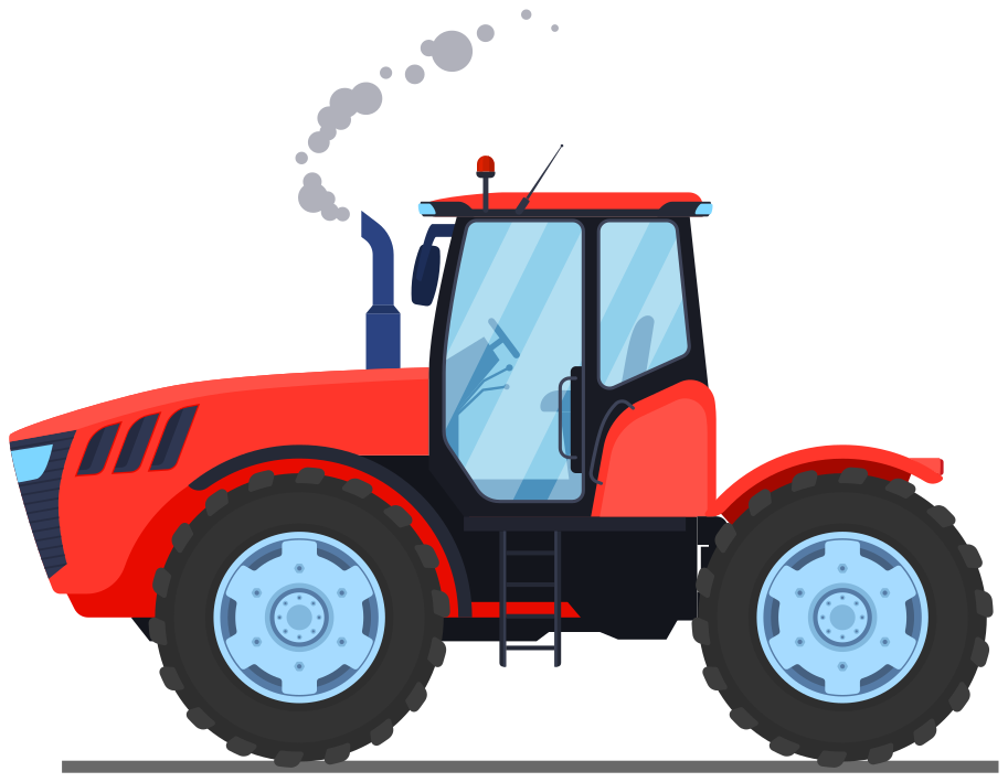 Piros mezőgazdasági traktor vinil szőnyeg Állat - TenStickers