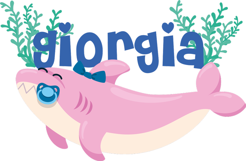 Baby shark névvel lány vinil szőnyeg állat - TenStickers