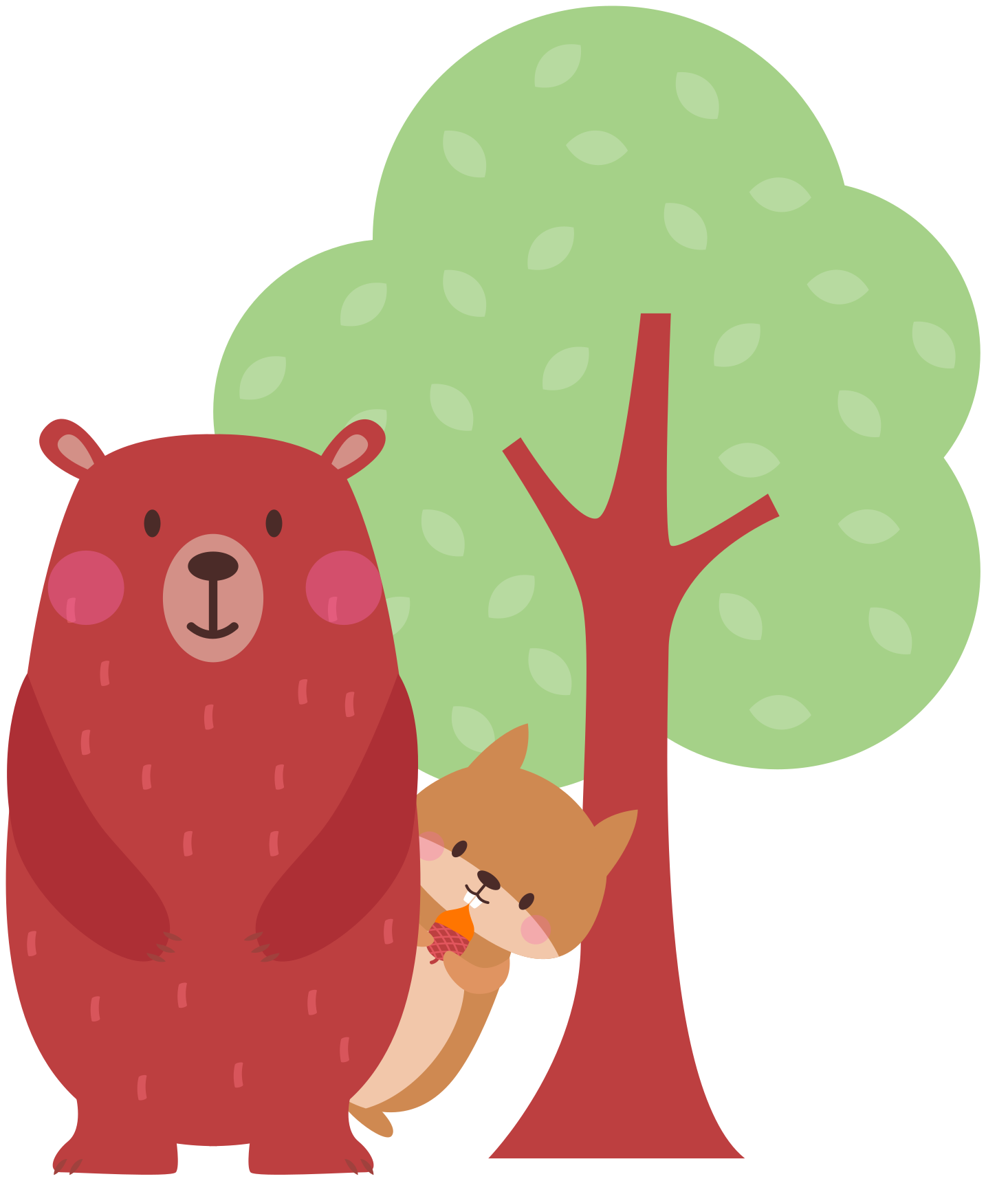 Állati barátság mókus és medve vinil szőnyeg - TenStickers