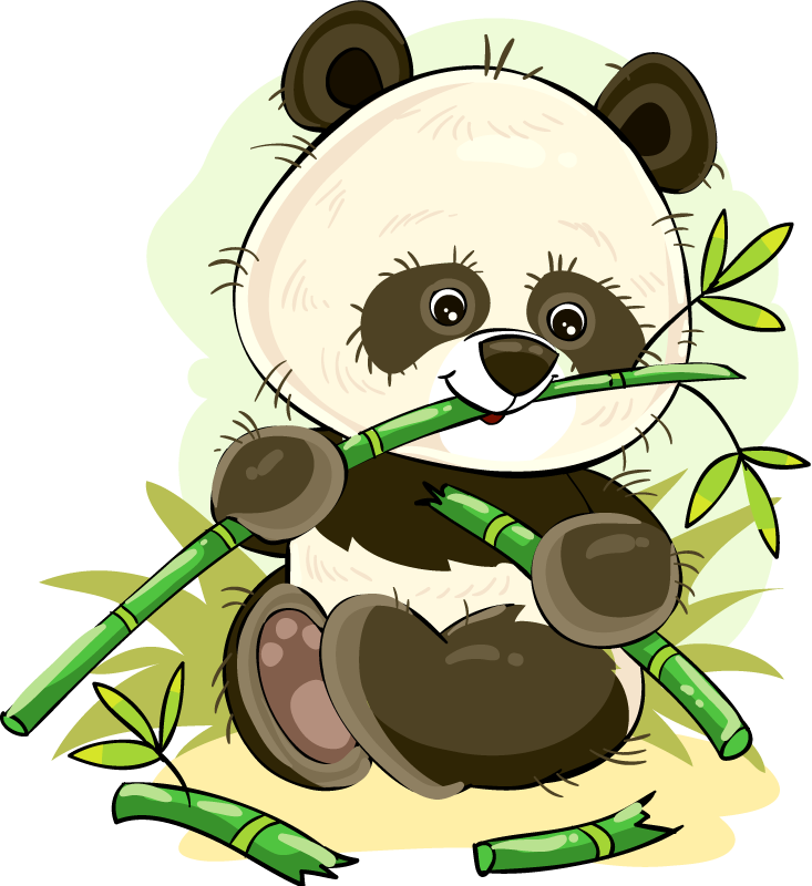 Cuki panda embléma vinil szőnyeg állat - TenStickers