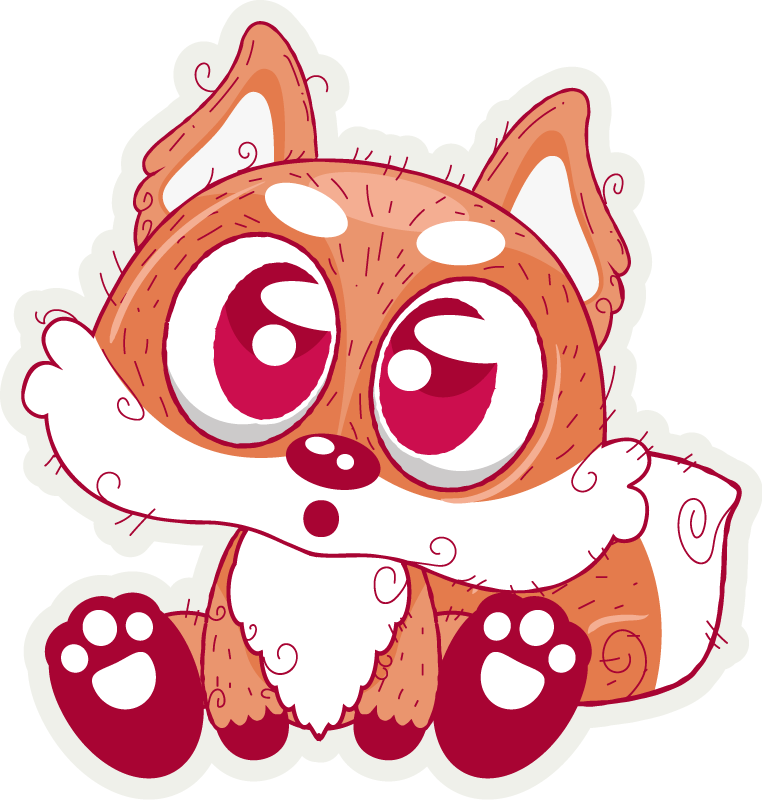 Cuki anime róka vinil szőnyeg állat - TenStickers